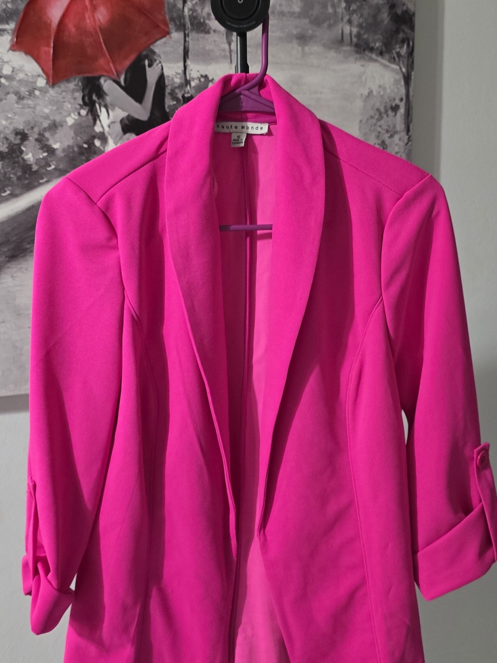 Haute Monde Bright Fuchsia Open-Front Blazer